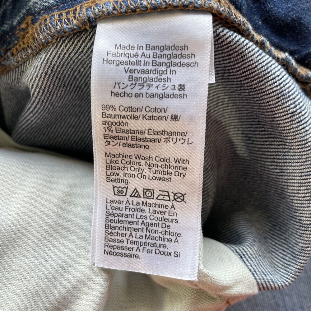 J.Crew Factory Jeans Men Slim Straight Flex 32X34 (33.5X33.5 Actual) Blue Denim - Picture 8 of 13